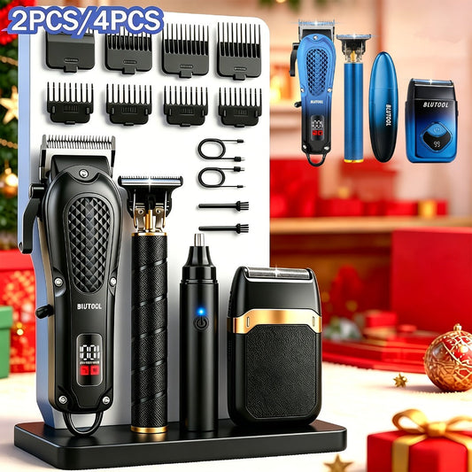 Multi-Piece Hair Clipper Kit for Men – USB Rechargeable Cordless Electric Trimmer Set, 2-Piece & 4-Piece Home Travel Barber Tool