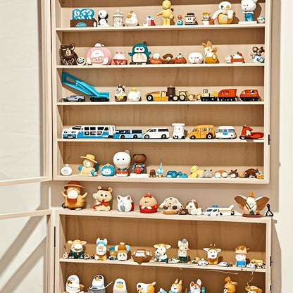 Wall-Mounted Six-Shelf Solid Wood Display Cabinet with Clear Acrylic Door, 19.68 Inches Wide