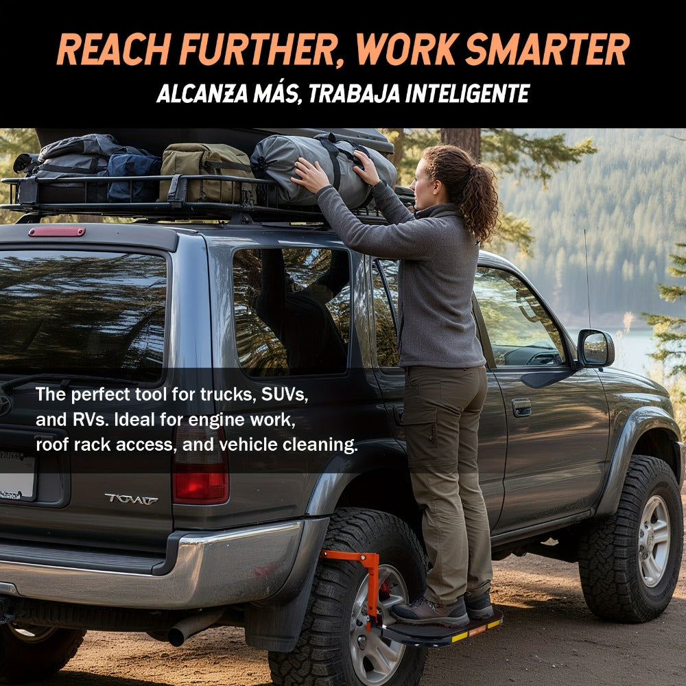 Tire Step Foldable Anti-Slip Thickened – 300 / 500 / 650 lb Capacity Adjustable Height for Truck SUV Trailer Maintenance