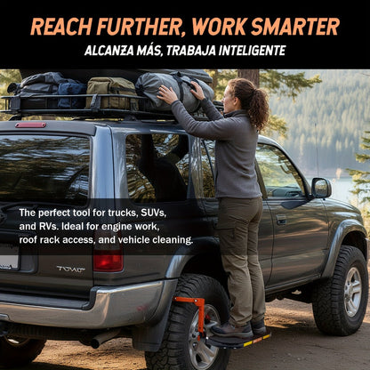 Tire Step Foldable Anti-Slip Thickened – 300 / 500 / 650 lb Capacity Adjustable Height for Truck SUV Trailer Maintenance