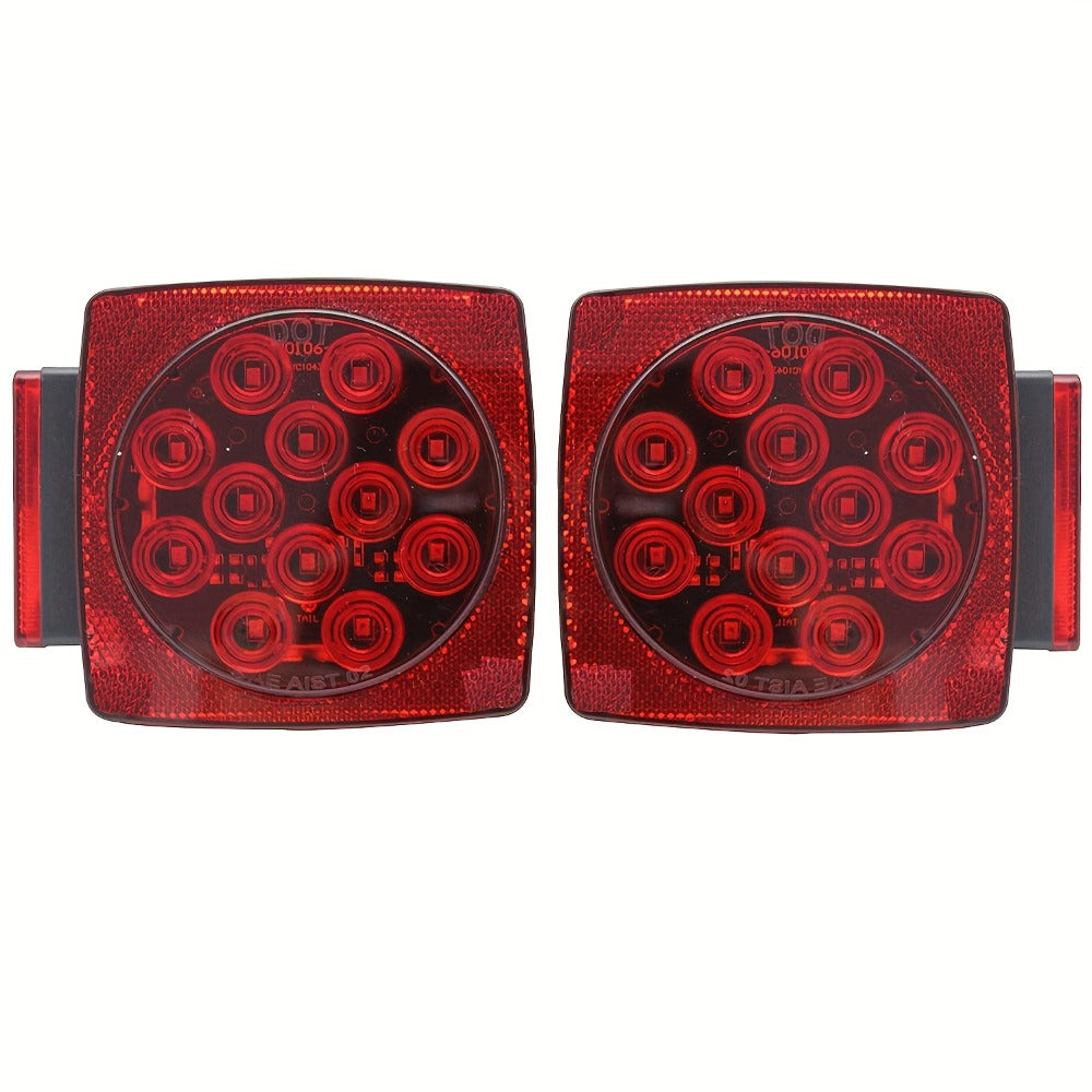 12V LED Trailer Tail Lights Kit – Stop, Turn Signal, Brake & License Plate Light for Trailers Under 80" – Boat, RV, Camper, Truck