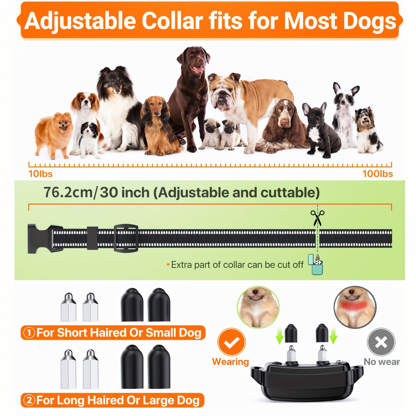 Dog Training Collar with Remote 2300ft – Rechargeable E-Collar with Beep Vibration Shock Modes Security Lock for Large & Medium Dogs