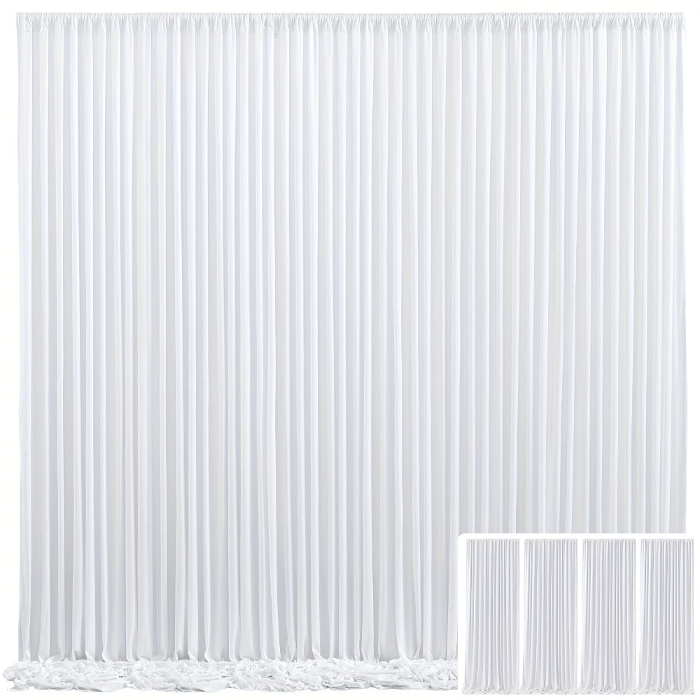 Blackout Backdrop Curtain 4 Pack 5x10 Ft - Heavyweight Nonwoven, Wrinkle-Resistant for Entryways, Bedrooms and Living Spaces