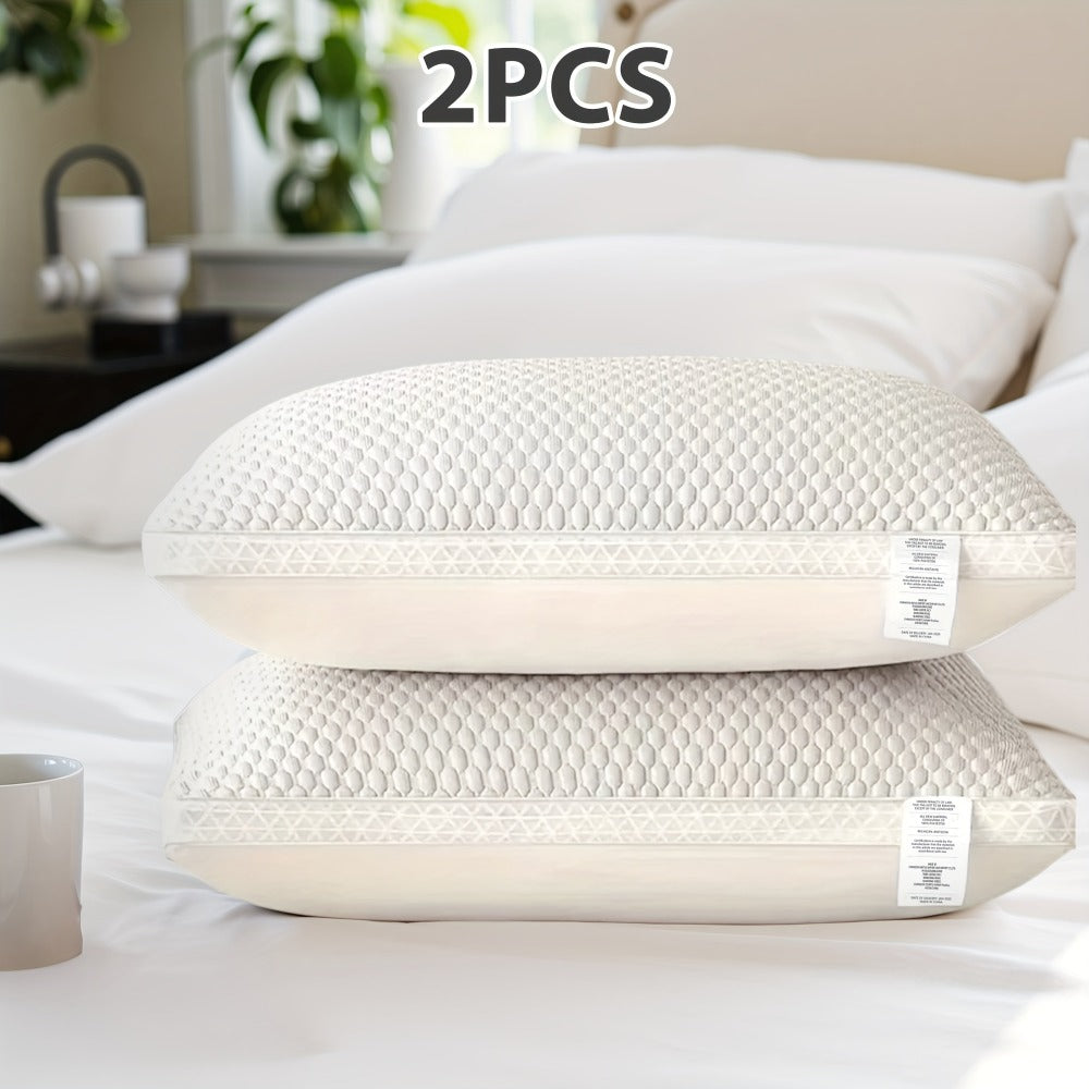 Cooling Bed Pillows 2-Pack – Neck Support for Side, Back & Stomach Sleepers | Machine Washable | Soft Polyester Fill | Perfect for Bed