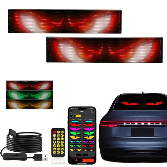 Devil Eye LED Headlight Panels 2 Pack Flexible RGB Matrix App & Remote Control - USB 5V for an Everyday Personal Care Routine