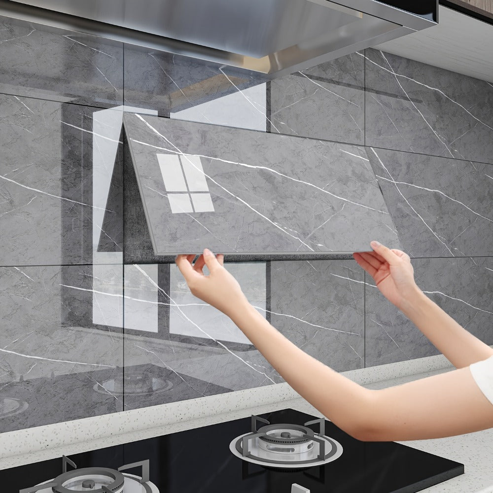 Peel and Stick Marble Wall Tiles – Self-Adhesive Backsplash Panels for Kitchen Bathroom Living Room