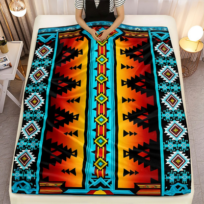 Tribal Pattern HD Print Flannel Blanket 280GSM Throw