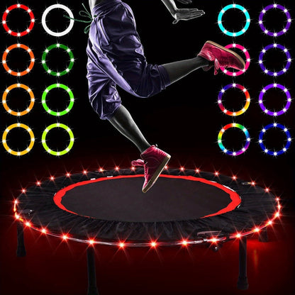 Solar Trampoline Rope Lights with Separate Panel, 50 or 100 LEDs and Multicolor, White or Blue Options