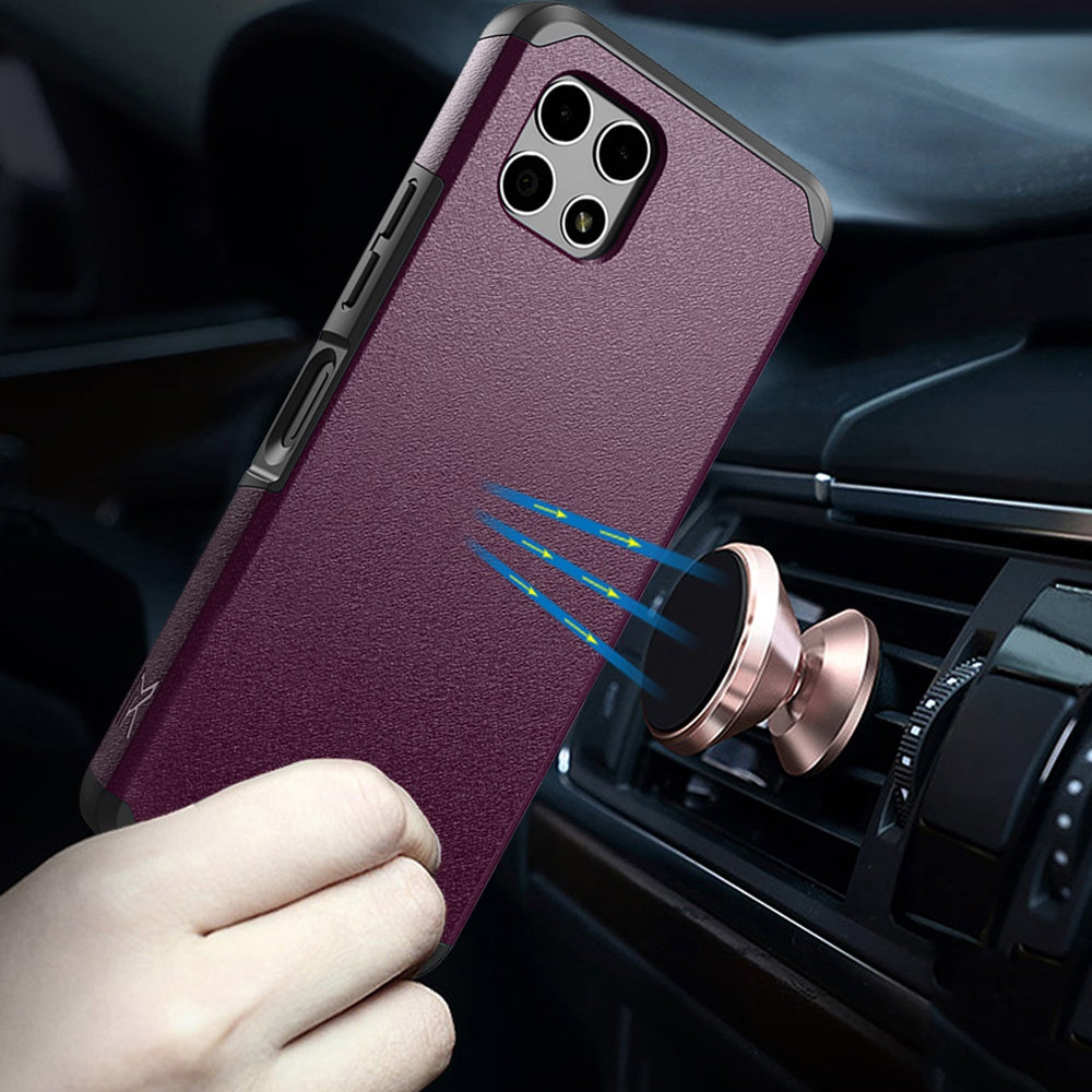 Phone Case Dual-Layer PC and TPU Cover for T-Mobile Revvl 7 5G in Red, Purple, Pink, Black, Gray or Blue
