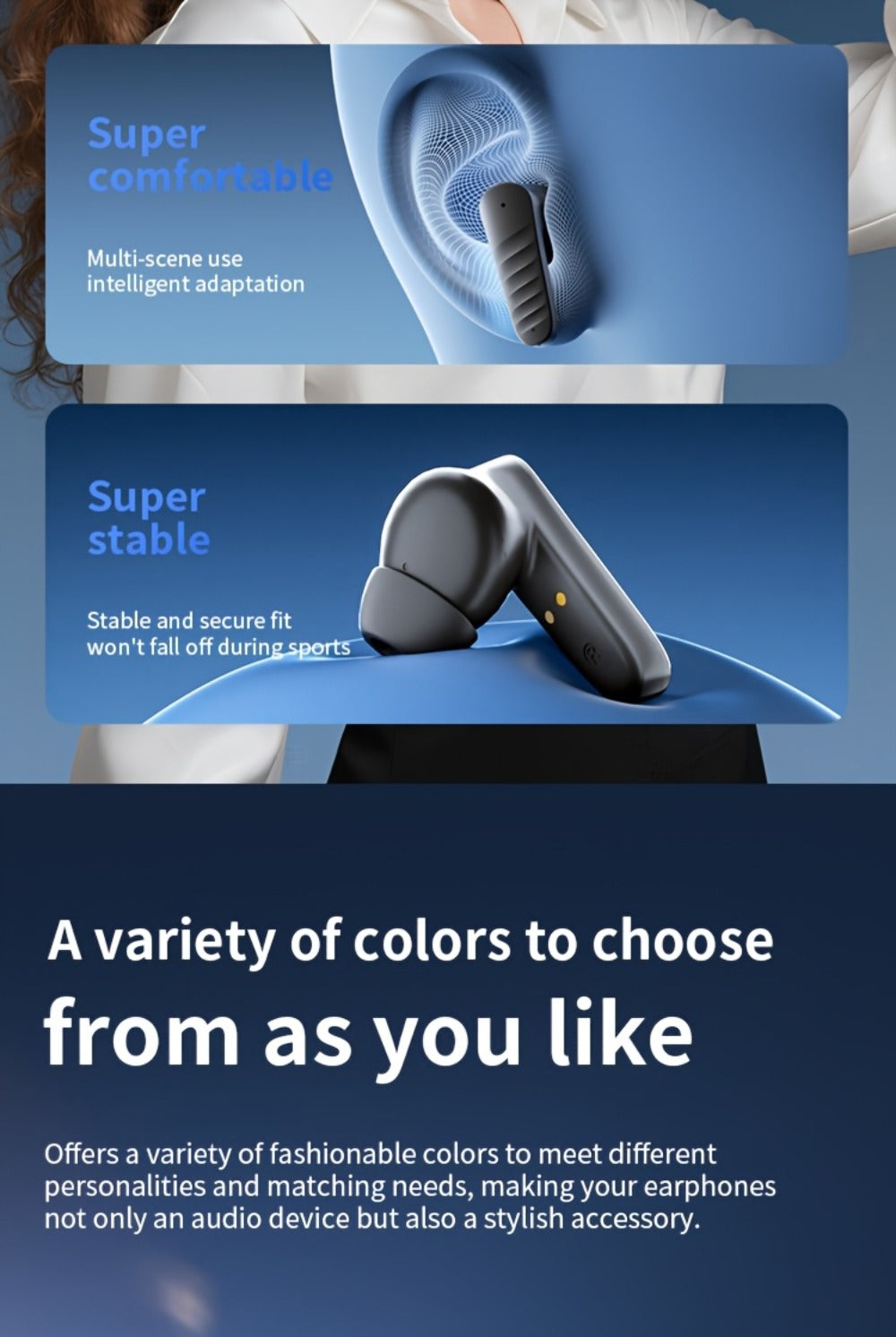 Wireless Earbuds Mini Lightweight In-Ear with ENC Call Processing, Touch Controls and Three Colors