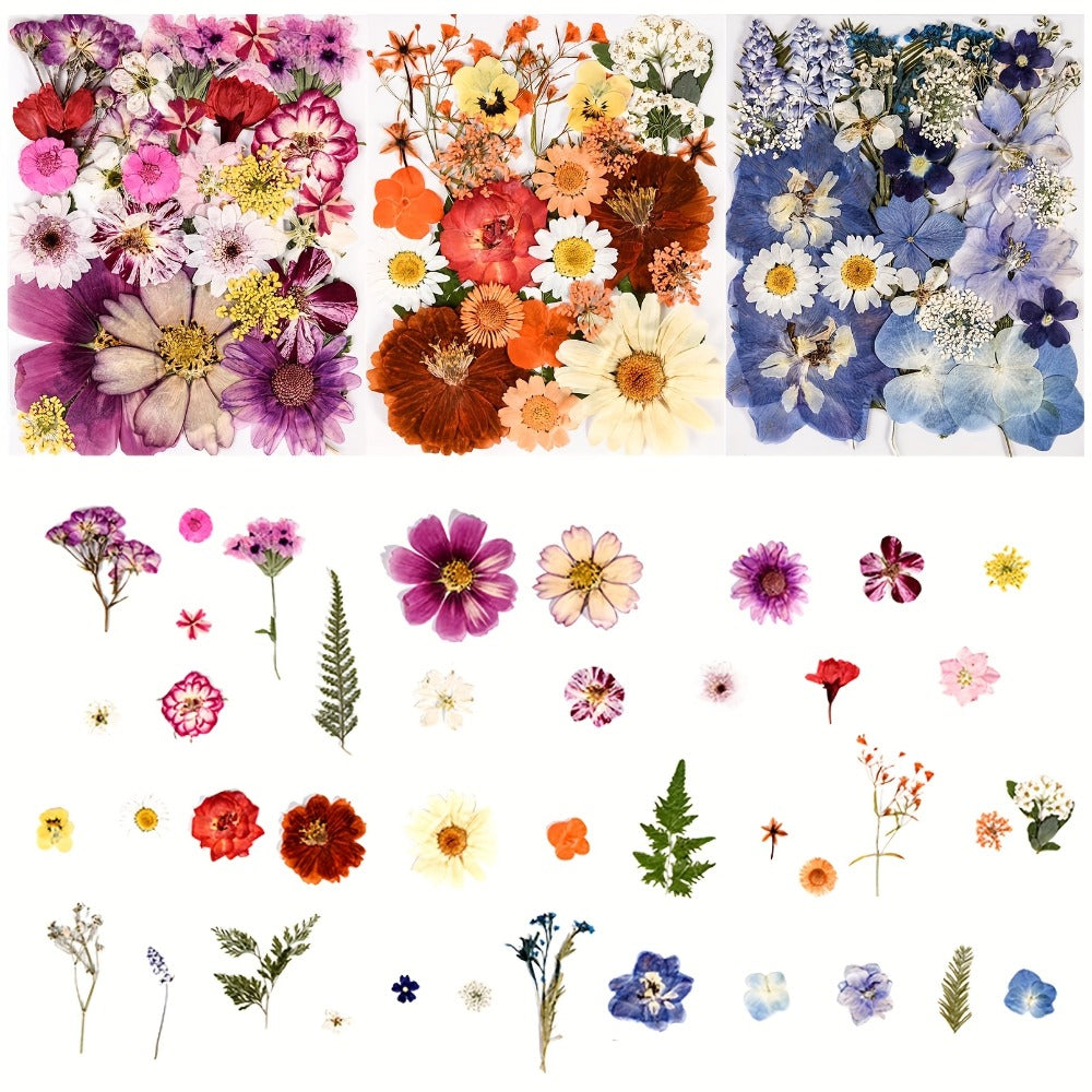 Dried Flowers Set 110 Pieces Vibrant Dried Flowers and Leaves for DIY Crafts Resin Jewelry Making Phone Case Candle Making Scrapbooking