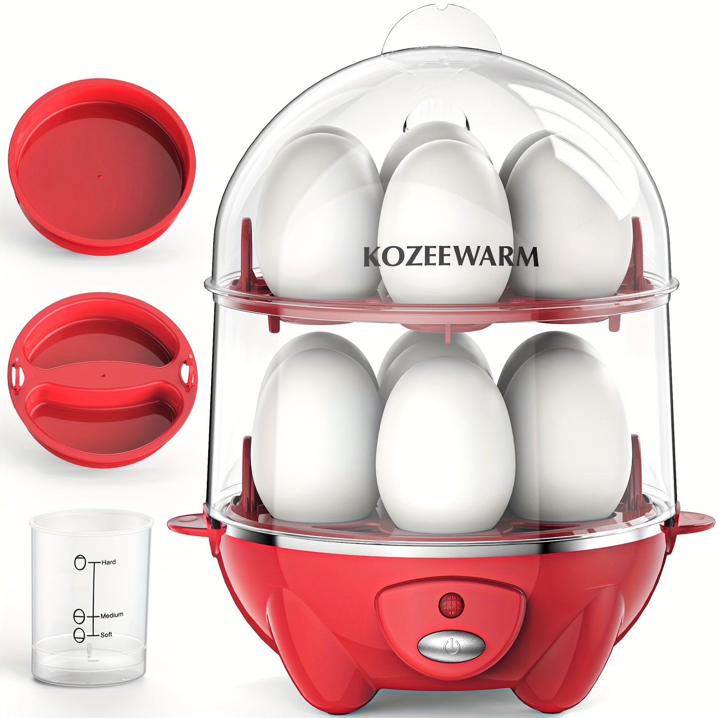Electric Egg Boiler & Cooker with Auto Shut-Off, Single & Double Layer, Multi-Function for Hard Boiled