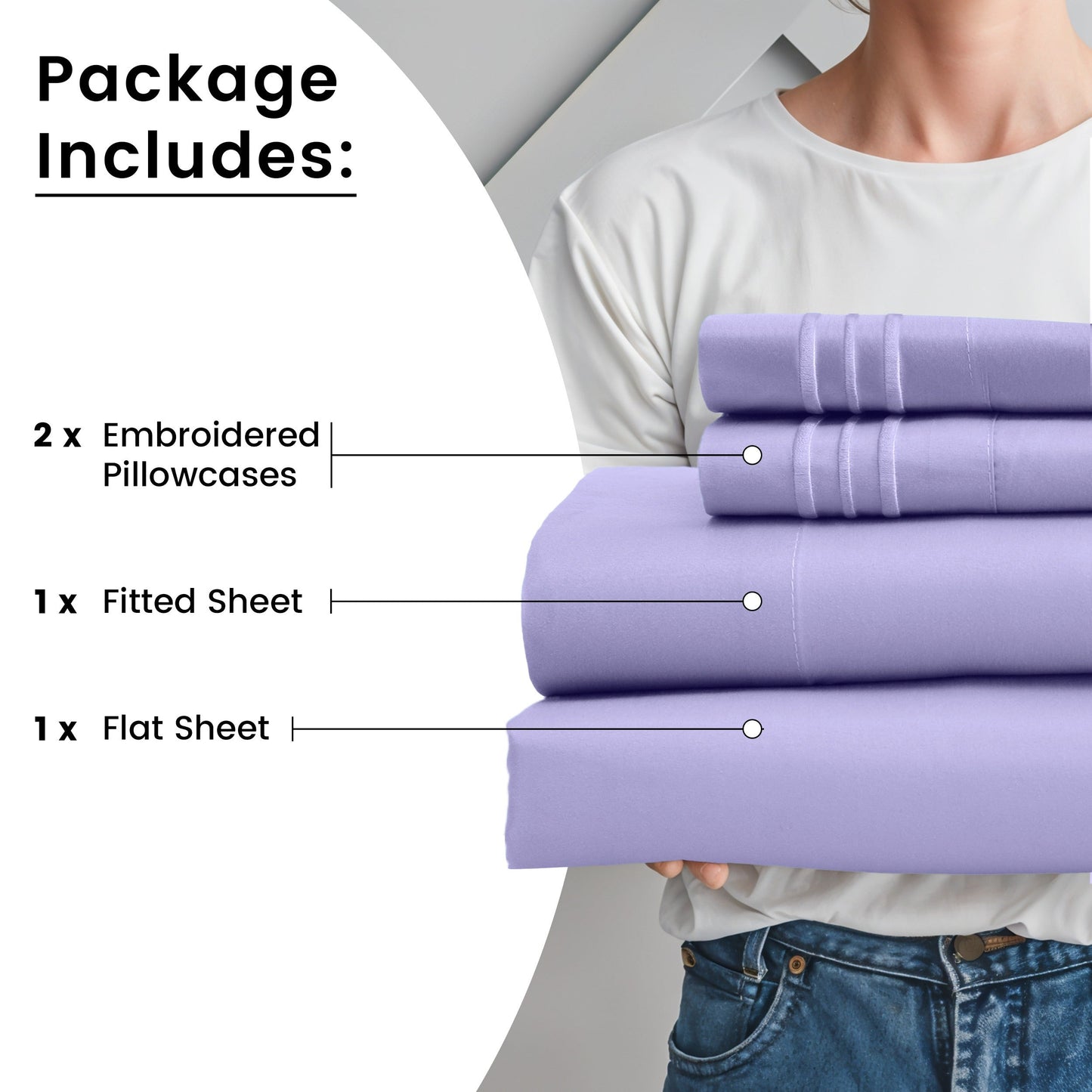 Fitted Sheet Set 6-Piece Brushed Polyester Deep Pocket Bed Sheets 20 Colors Hotel Luxury Bedding with Embroidered Pillowcases