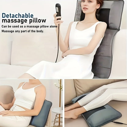 Full Body Shiatsu Massage Mattress, 10-Zone Vibration with Neck Kneading & Hot Compress for Home or Salon Spa Use