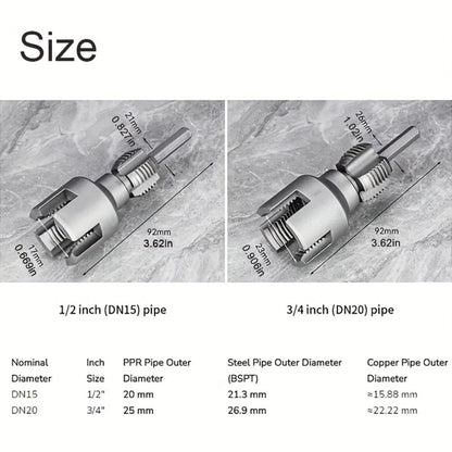 Pipe Thread Cutting Tool, High-Speed Steel Electric Drill Compatible PVC & Steel Pipe Threader
