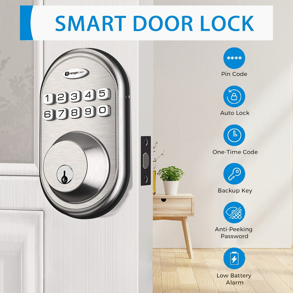 Electronic Keypad Deadbolt 3-Pack Keyless Entry Door Lock with 100-Code, Auto Lock, Anti-Peep PIN & Backup Key