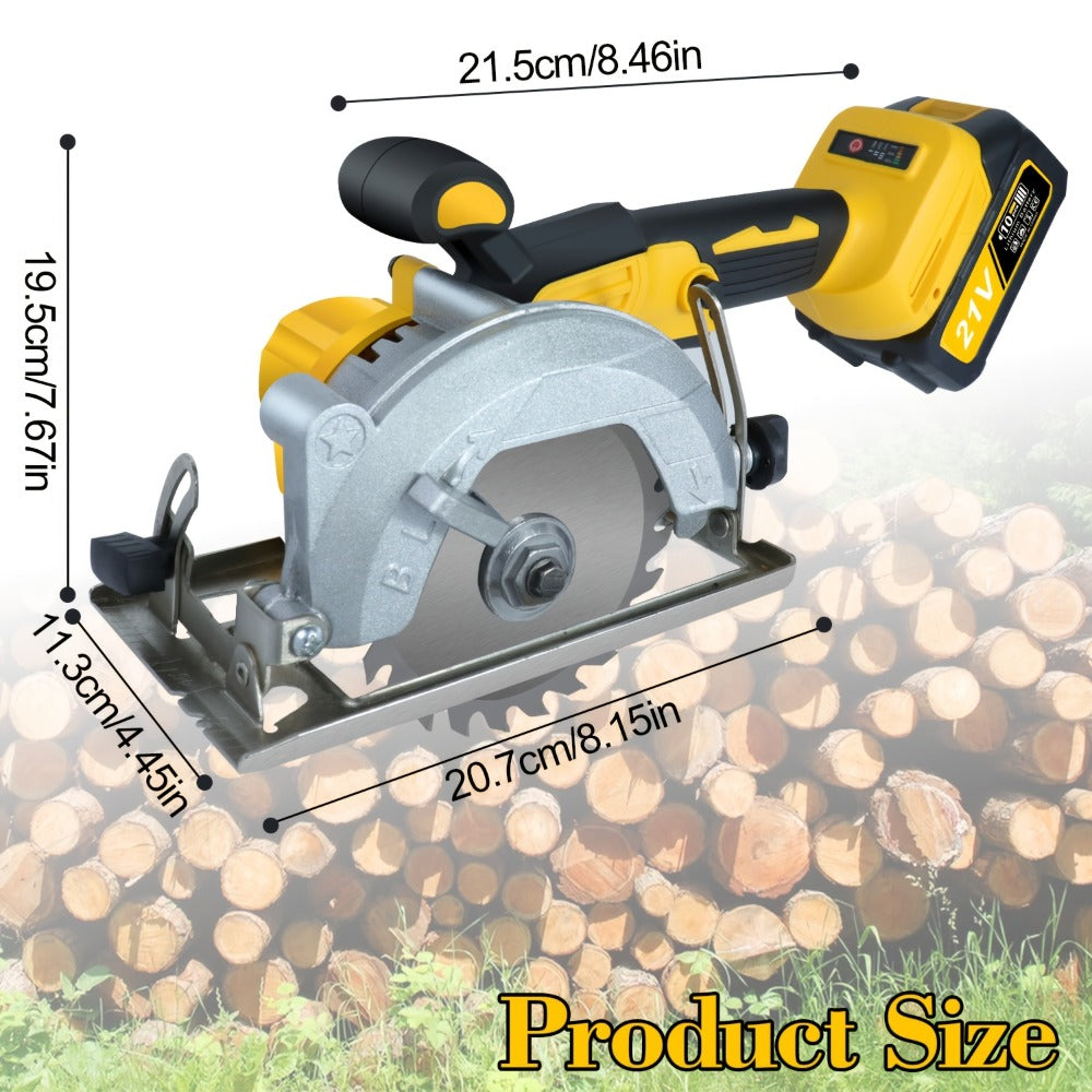 Brushless Circular Saw Kit 5-Inch 6900RPM with 4000mAh Battery Charger 4 Blades 45 Degree for Entryways, Bedrooms and Living Spaces