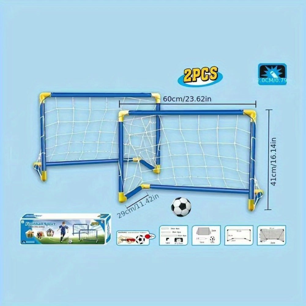 Kids Soccer Goal Set 2 Balls 2 Goals Portable Easy-Assemble Youth Soccer with the Listed Color, Size or Set Options for Everyday Use