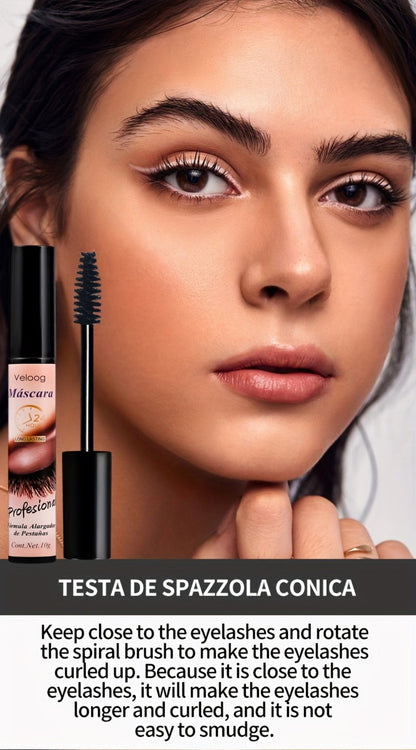 Waterproof Mascara Set 3 Piece, Lengthening Volumizing Curling Lash Mascara with Sea Urchin Spiral Conical Brush Heads
