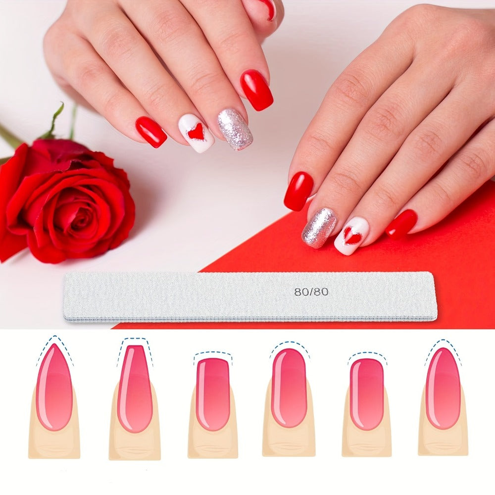 Professional Nail Files 50pcs Bulk Set Double Sided Emery Boards – 80/80, 100/100 & 100/180 Grit Options for Acrylic