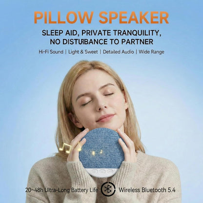 Ultra Slim Under Pillow Sleep Speaker with White Noise, Bluetooth 5.4 Pillow Headphones for Side Sleepers