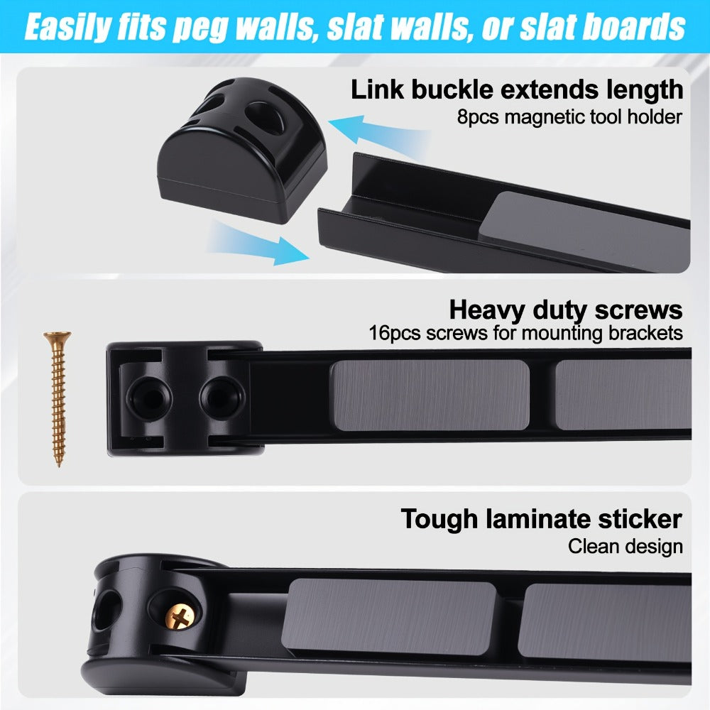 Magnetic Tool Bar Wall Mount Tool Holder 12/18 Inch, Iron Magnetic Knife Strip & Tool Rack for Kitchen