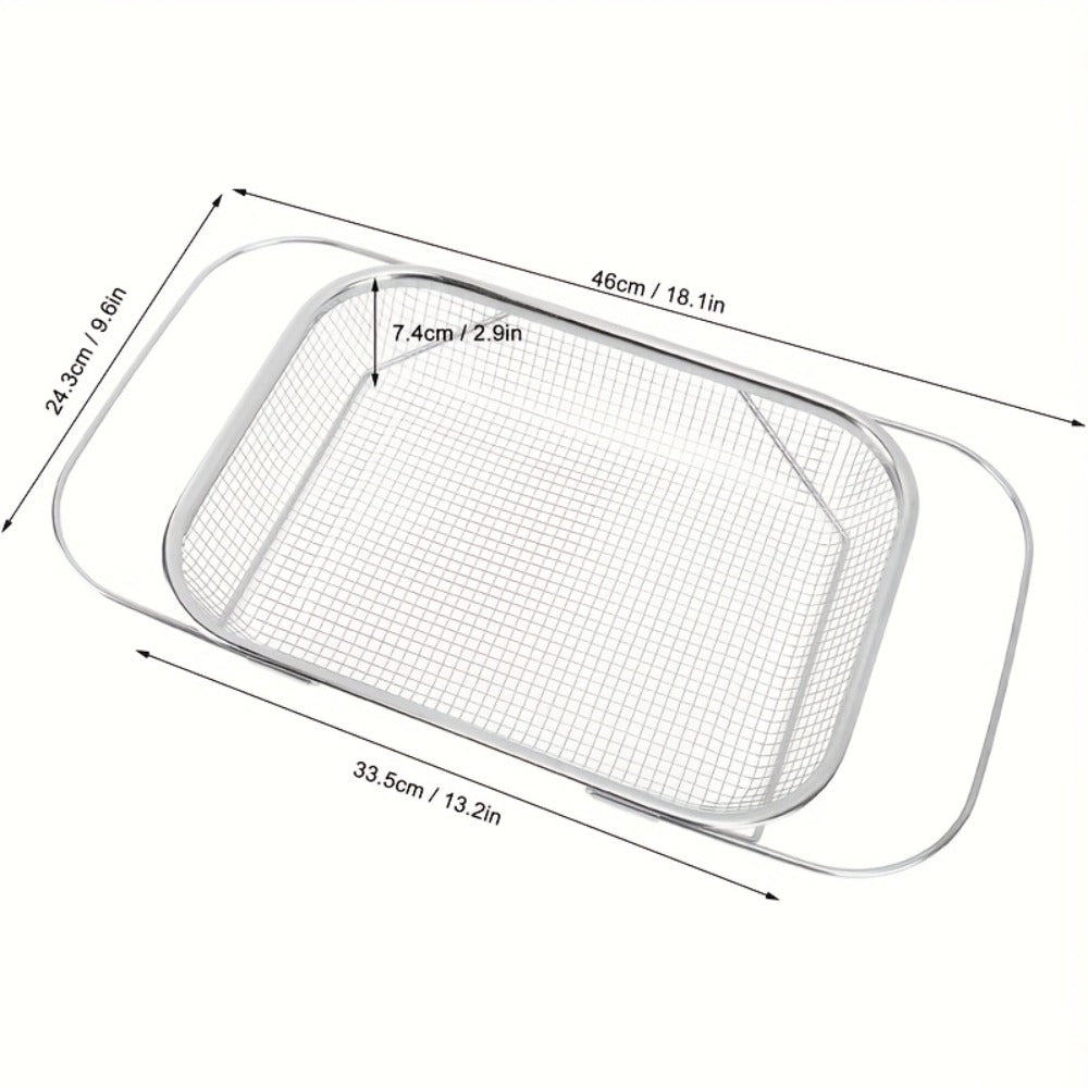 Expandable Stainless Steel Colander & Drain Basket, Adjustable Strainer for Vegetables, Fruits & Kitchen Sink Use