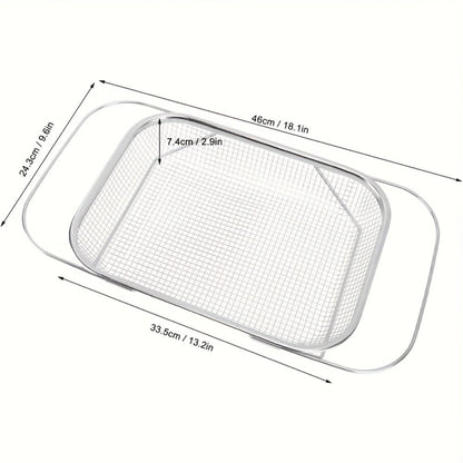 Expandable Stainless Steel Colander & Drain Basket, Adjustable Strainer for Vegetables, Fruits & Kitchen Sink Use