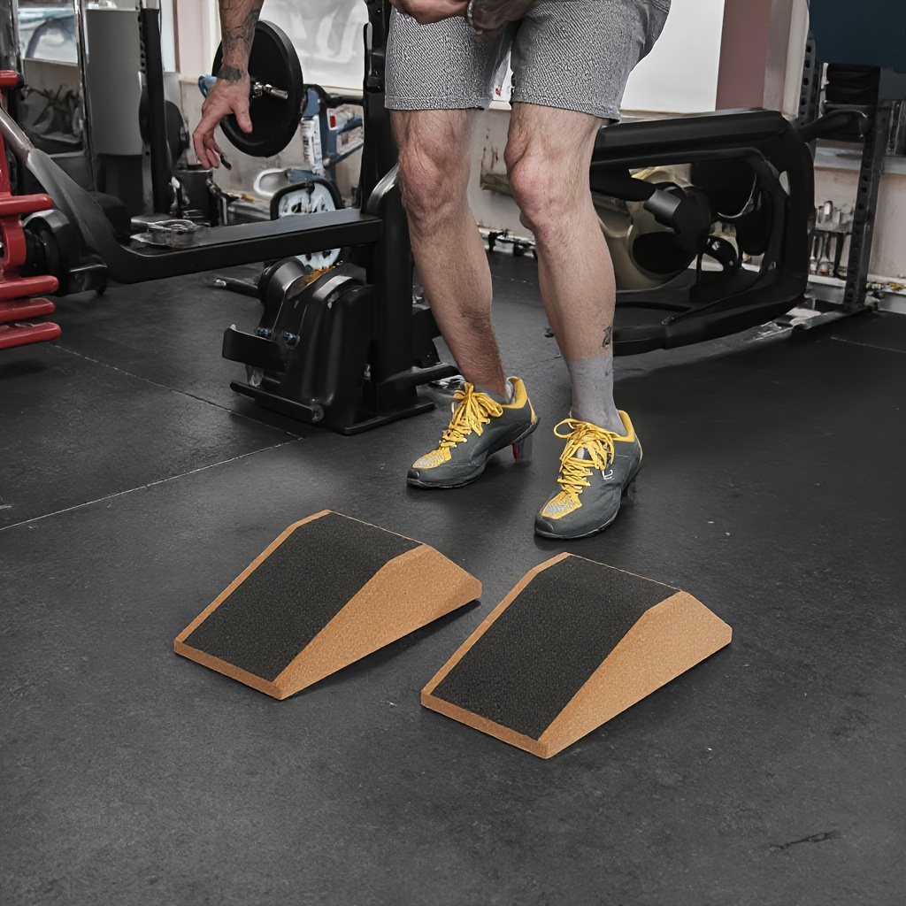 Cork Squat Wedge Blocks 2-Pack – Anti-Slip Pads, 1400 lbs Capacity, Calf Raiser & Yoga Ramp for Weightlifting