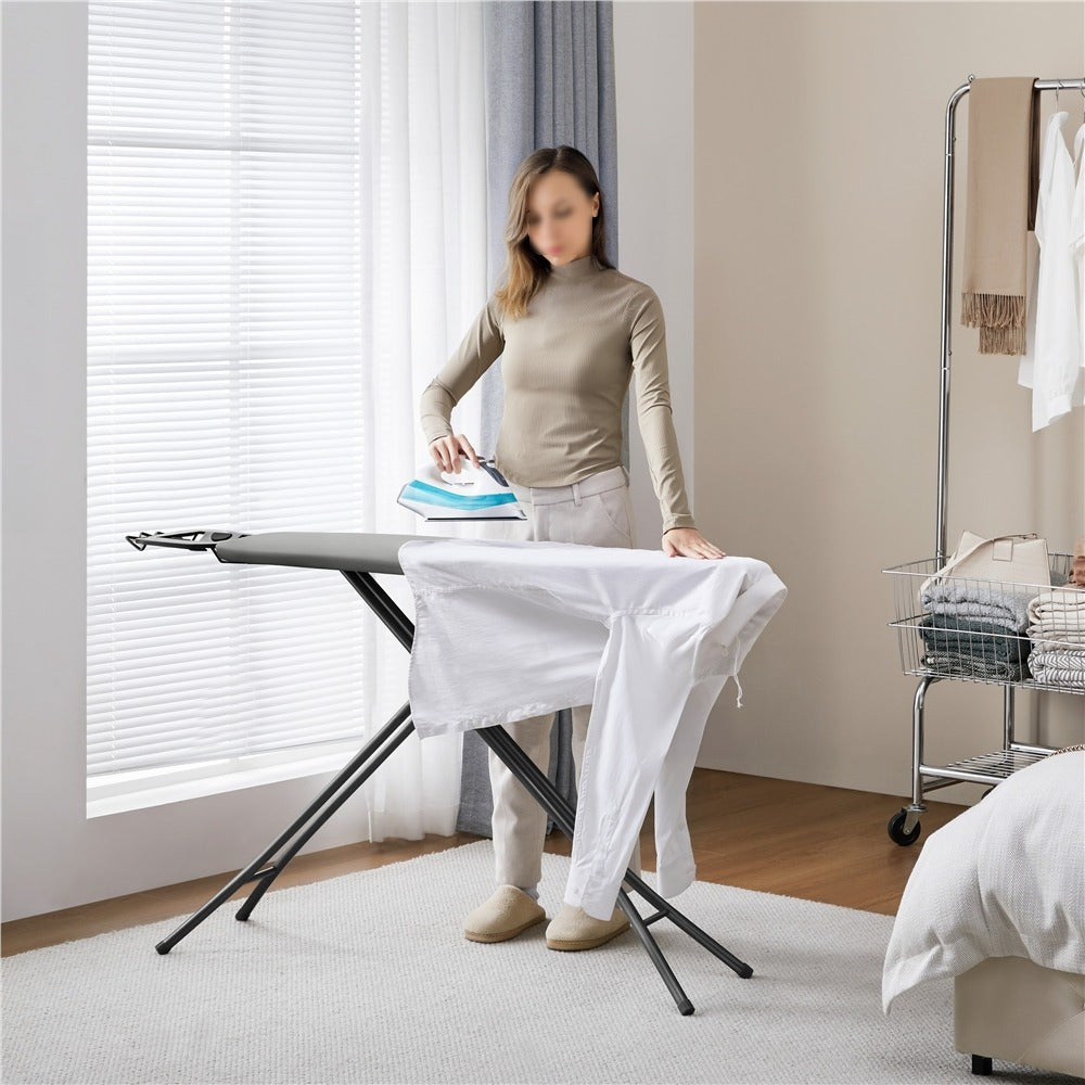 Full-Size 52-by-14-Inch Folding Ironing Board with Four-Leg Stand and Iron Rest in Four Colors