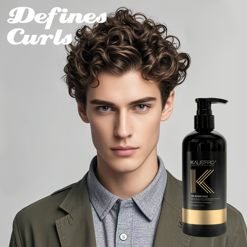 Men's Curl Cream Sulfate-Free 10.14oz – Frizz Control Styling Cream for Wavy & Curly Hair | Controlled Hold