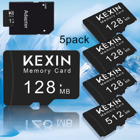 5-Pack SD Card 128MB 512MB KEXIN – Class 4 TF Flash Memory Cards for Phone Camera Tablet Laptop Car Audio Game Console