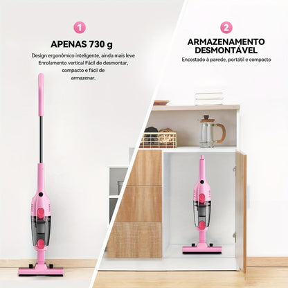 Corded Stick Vacuum Cleaner 20KPa 600W Motor 2-in-1 Bagless Upright Handheld Vacuum 0.8L Dustbin for Hard Floor Pet Hair Carpet Car Stairs