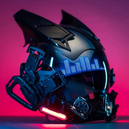 LED Wireless Cyberpunk Mask Light Up, Remote Control Sci-Fi Face Mask for Halloween, Bar Club Rave Party