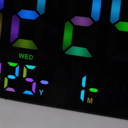 14.6-Inch RGB Digital Wall Clock with Remote, Dual Alarm, Five Brightness Levels and 12 Display Modes