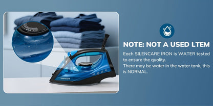 Steam Iron Non-Stick Bottom Plate High Pressure Anti-Calc Safety Protection Adjustable Temperature Steam Settings Dry Wet Clothes Fast