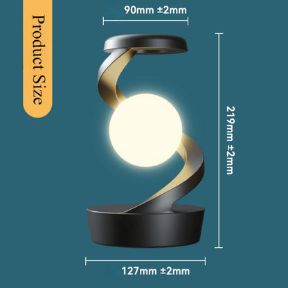 Floating Rotating Night Light with Wireless Charger, Smart Desktop Visual Levitating Lamp with Light Sensor