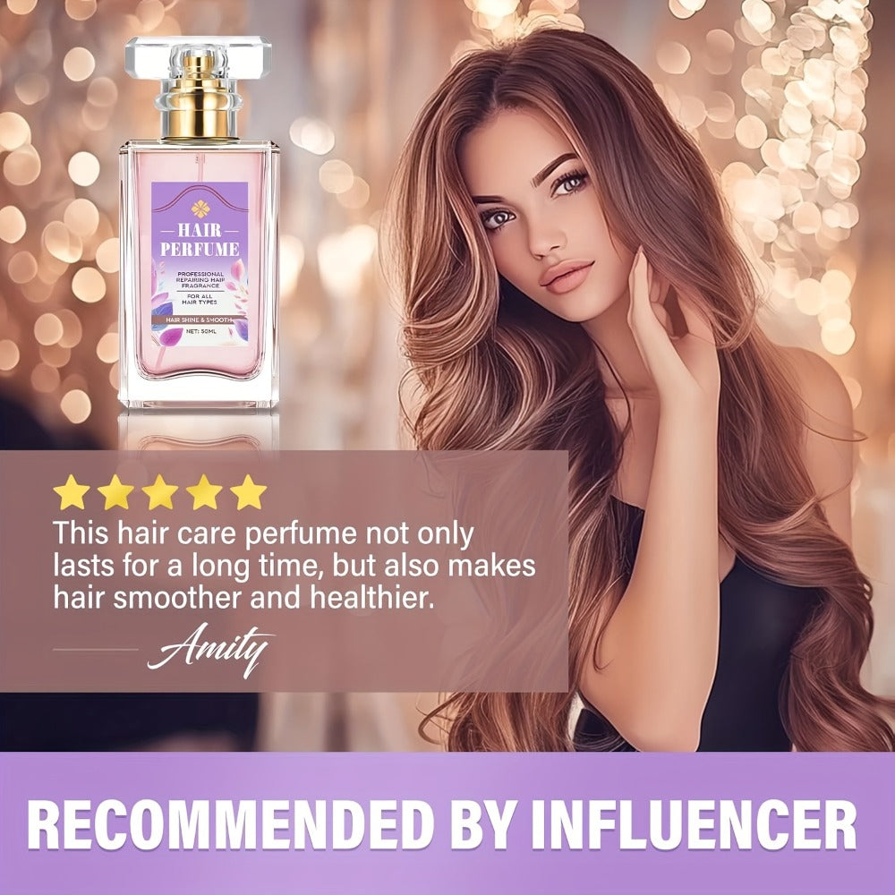 Alcohol-Free Hair Perfume Spray for Women with Squalane & Pheromone Floral Scent, Nourishing Hair Shine Oil Mist