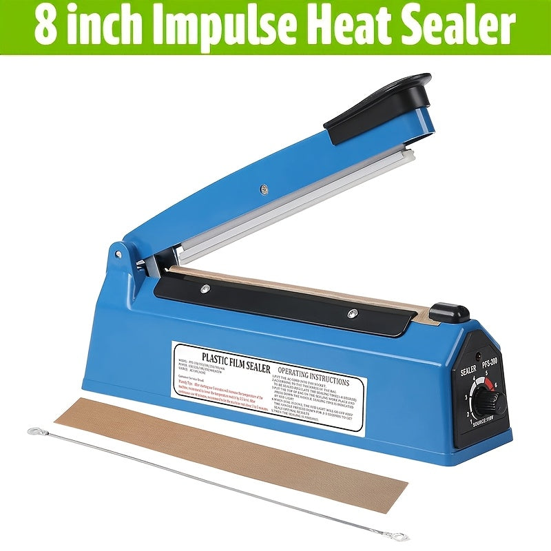 Impulse Heat Sealer 8" & 12", Adjustable Temperature Poly Bag Sealing Machine for Plastic, Mylar