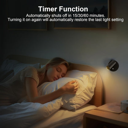 Rechargeable Indoor Spotlight LED, 3-Color Dimmable with Remote & Timer, 350° Adjustable, 2500mAh Battery