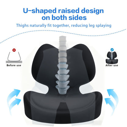 Ergonomic Seat Cushion for Tailbone & Lumbar Pain Relief – Memory Foam L-Shaped Car & Office Chair Cushion for Truck Drivers & Long Sitting