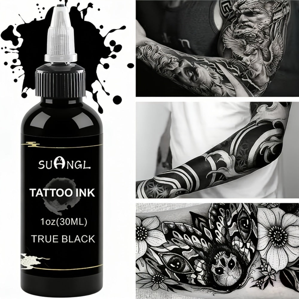 Tattoo Ink Black and White 1.01oz Bottle Options with Single, Two-Bottle and Mixed Color Sets