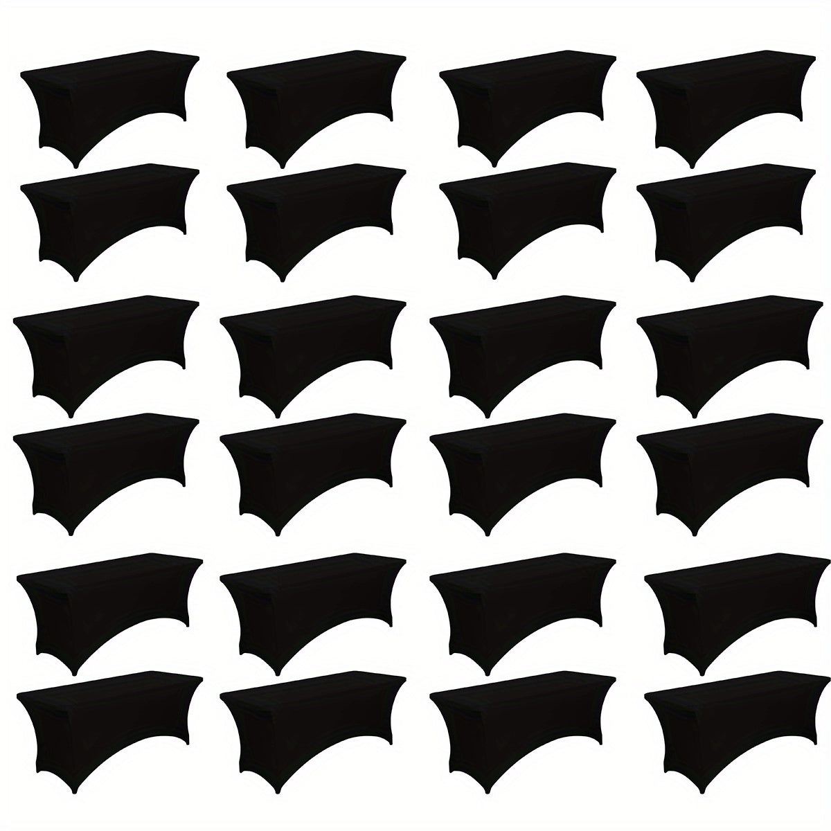 Tablecloth Fitted Stretch Cover Bulk Pack for 6-Foot Rectangle Tables in 6, 12 or 24 Pieces