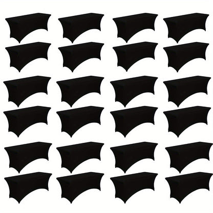 Tablecloth Fitted Stretch Cover Bulk Pack for 6-Foot Rectangle Tables in 6, 12 or 24 Pieces