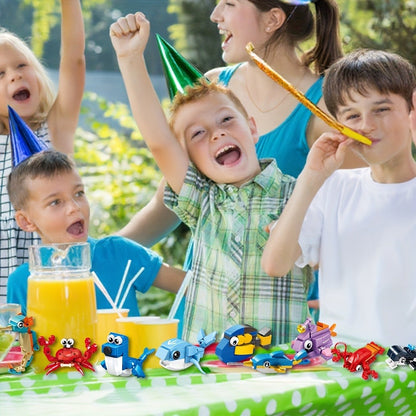 Ocean Mini Building Blocks 30-Pack Party Favors for Kids, Marine-Themed Mini Brick Sets for Birthday Goodie Bags