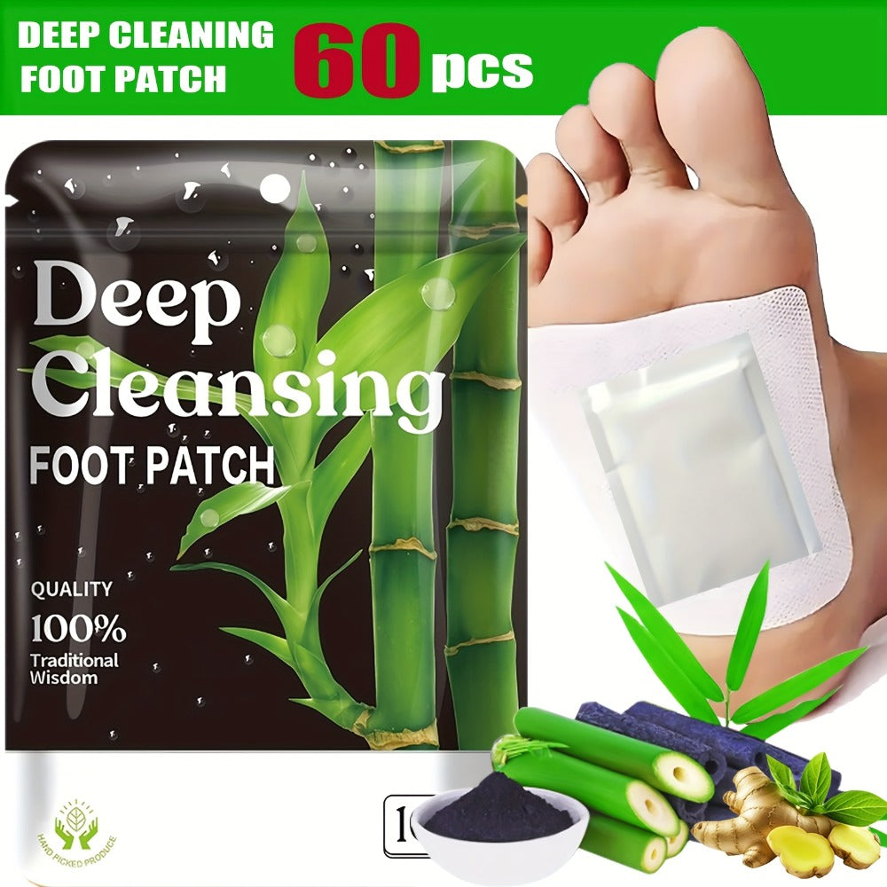 Foot Detox Patches Bamboo Vinegar & Ginger 60 & 160 Pcs – Deep Cleansing Natural Plant Ingredients Alcohol-Free Overnight Moisturizing Foot