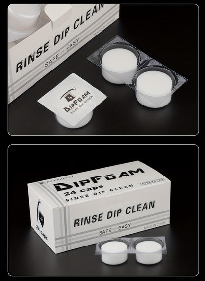 Tattoo Needle Dip Clean Cups 24pcs Foam Liner, Odorless Non-Electric Safe Cleaning for Cartridge & Traditional Needles
