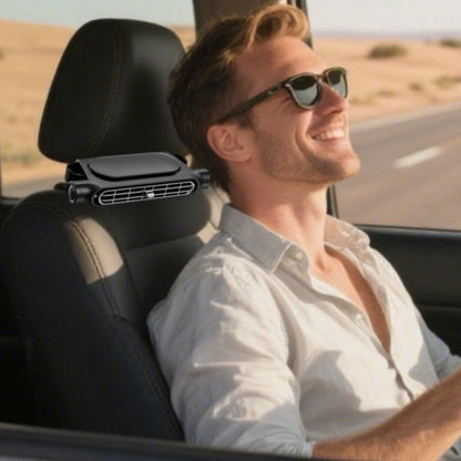 USB Car Seat Fan with Enclosed Air Outlet, Three Speed Settings and White or Black Color Options