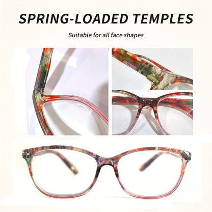 Reading Glasses – Four-Pair Oval Reader Set with Metal Spring Hinges and Mixed Colors with Multiple Strength and Color Options