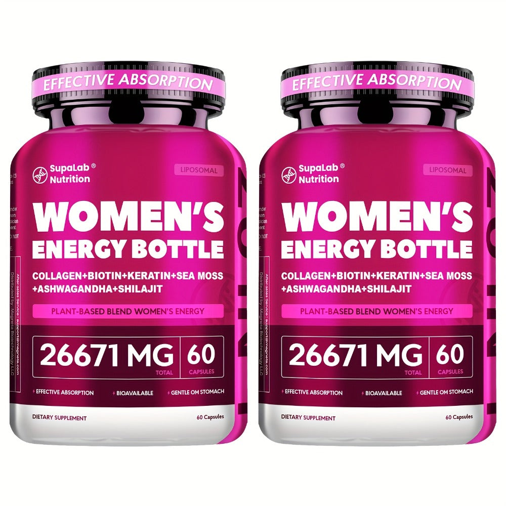 Women's Multivitamin 20-in-1 with Sea Moss, Shilajit & Ashwagandha, Daily Energy, Hormonal Balance